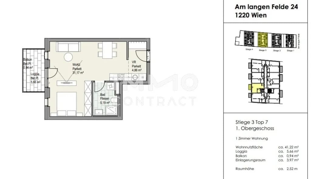 1-Zimmer-Wohnung kaufen in Wien – 41,22 m², € 310.700 – Bild 4 von 5