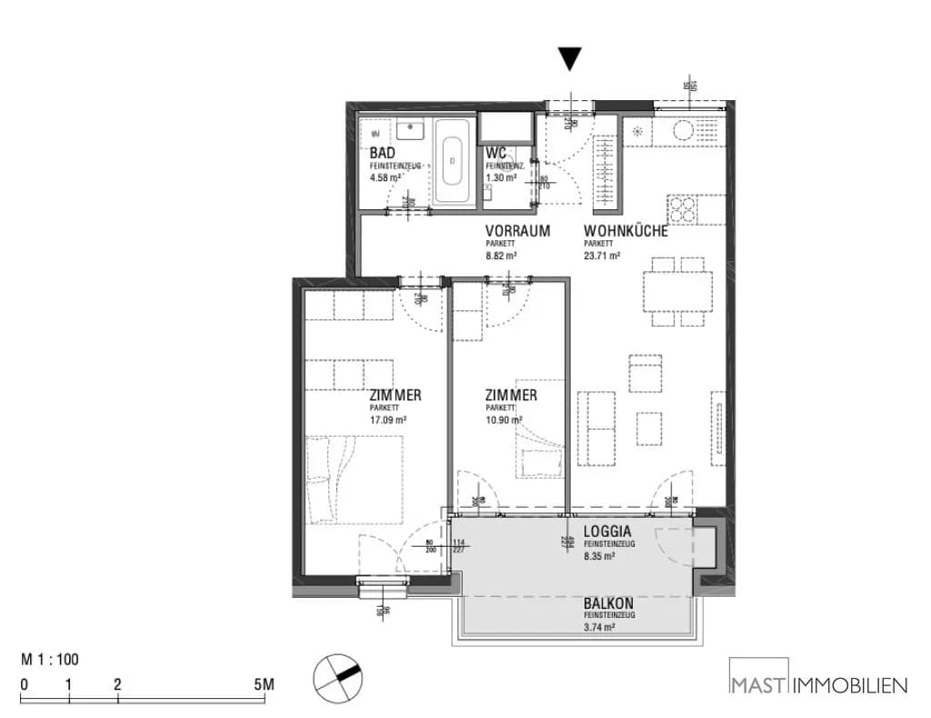 3-Zimmer-Wohnung kaufen in Wien – 74,74 m², € 453.000 – Bild 12 von 12