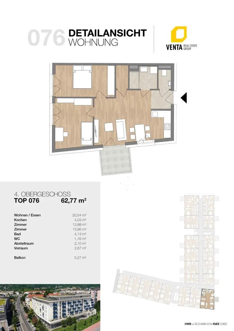 3-Zimmer-Wohnung mieten in Graz – 62,77 m², € 900 – Bild 8 von 9