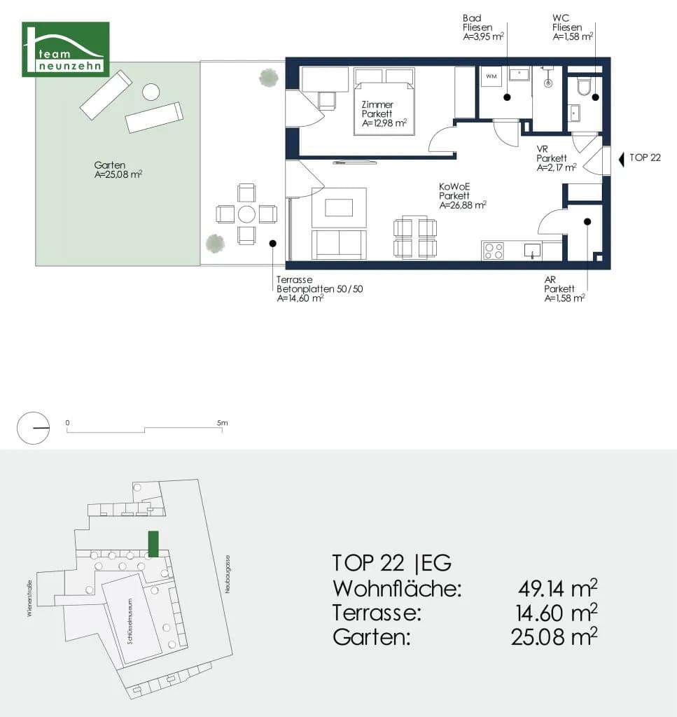 2-Zimmer-Wohnung mieten in Graz – 49,14 m², € 799 – Bild 20 von 20