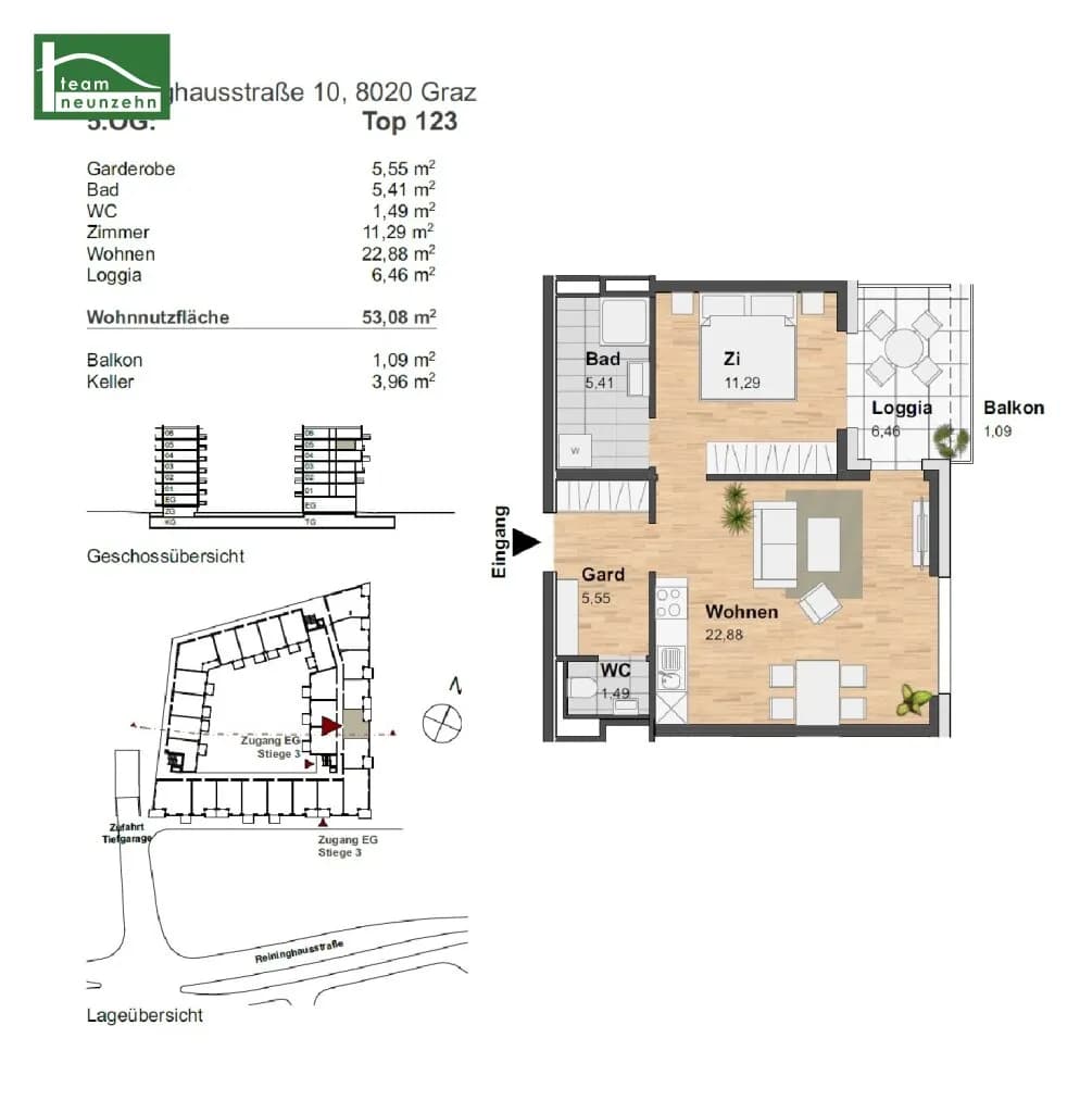 2-Zimmer-Wohnung mieten in Graz – 46,68 m², € 818 – Bild 16 von 16
