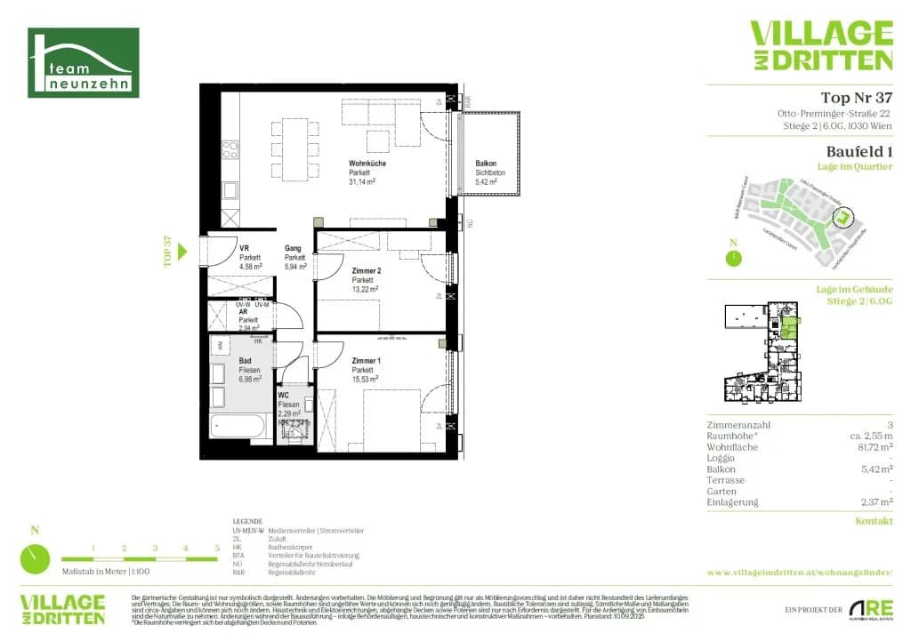 3-Zimmer-Wohnung mieten in Wien – 81,72 m², € 2.149 – Bild 29 von 29