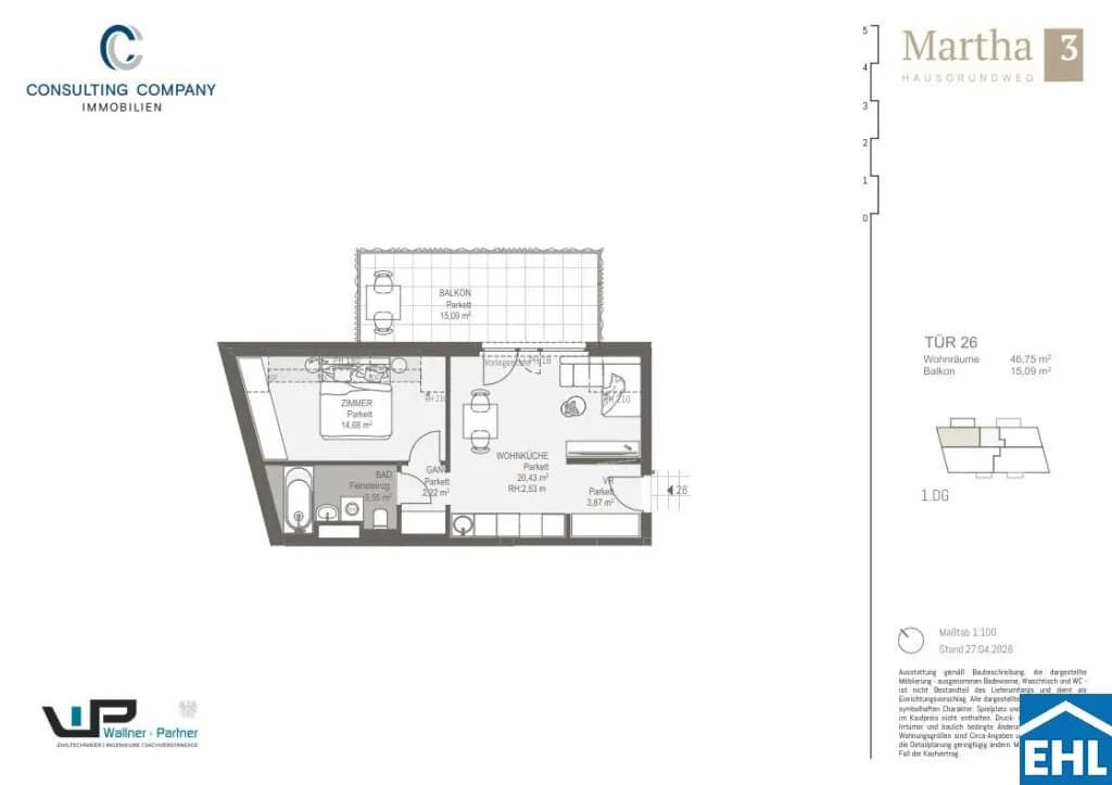 2-Zimmer-Wohnung kaufen in Wien – 46,68 m², € 364.344 – Bild 6 von 6