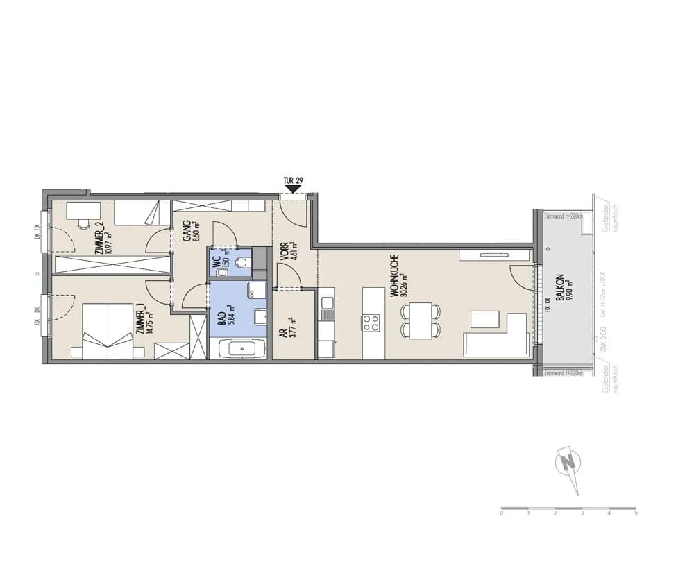 3-Zimmer-Wohnung kaufen in Wien – 80,3 m², € 477.000 – Bild 2 von 3