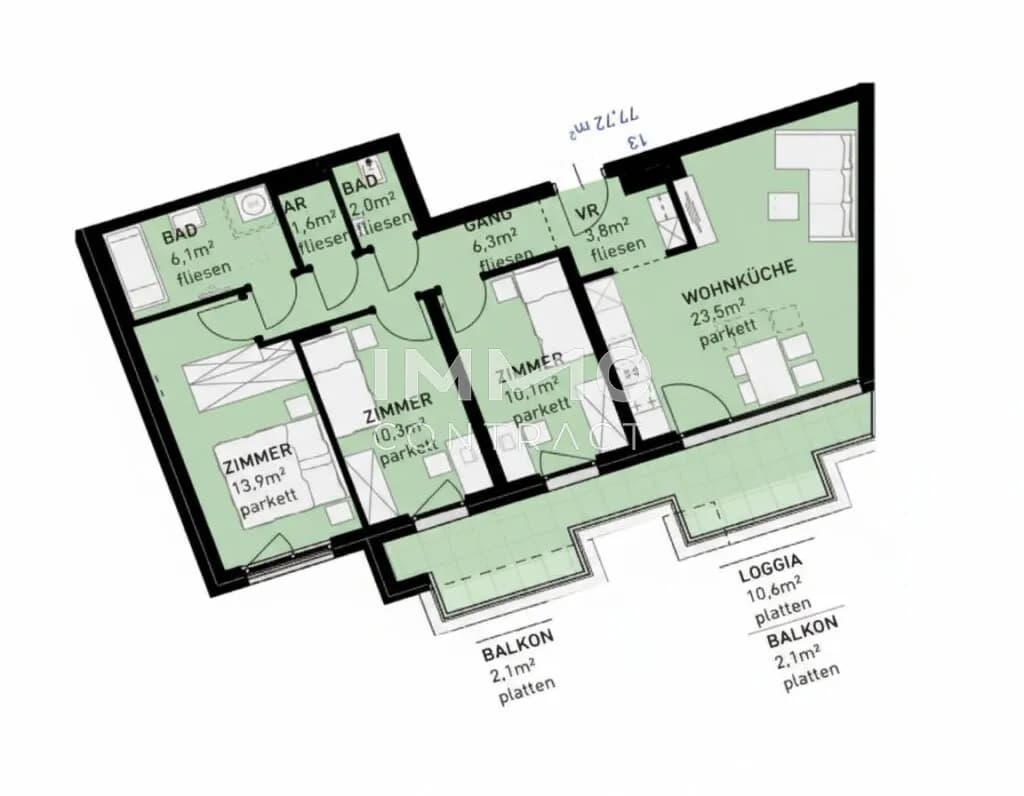 4-Zimmer-Wohnung kaufen in Wien – 77,6 m², € 567.500 – Bild 11 von 11