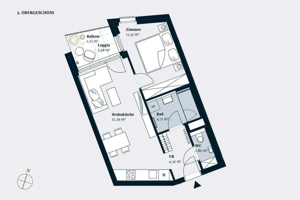 2-Zimmer-Wohnung kaufen in Wien – 43,45 m², € 327.500 – Bild 2 von 18