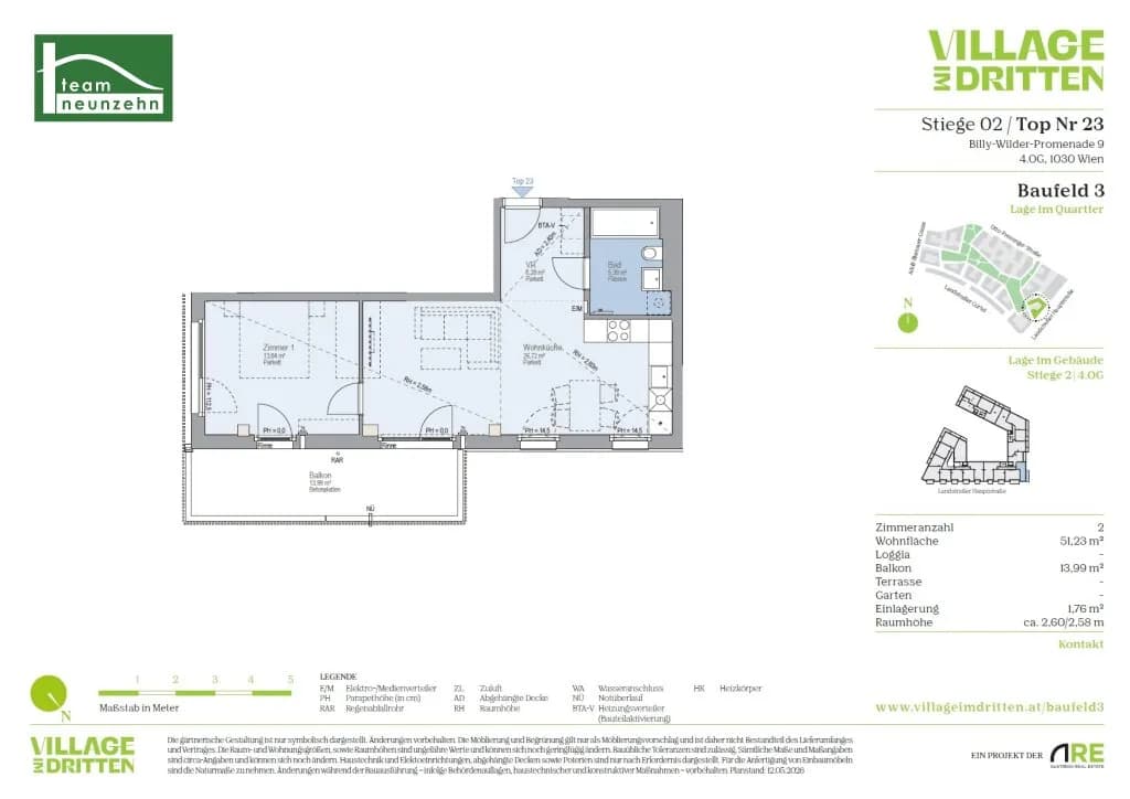 2-Zimmer-Wohnung mieten in Wien – 51,23 m², € 1.229 – Bild 21 von 21