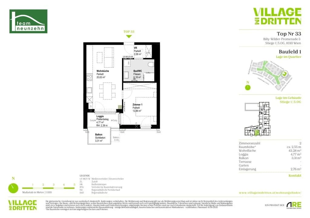 2-Zimmer-Wohnung mieten in Wien – 43,28 m², € 1.149 – Bild 29 von 29