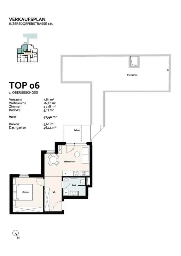 2-Zimmer-Wohnung kaufen in Wien – 42,41 m², € 257.002 – Bild 17 von 17