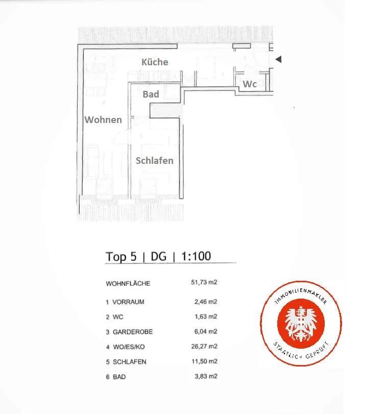 2-Zimmer-Wohnung mieten in Graz – 52 m², € 701 – Bild 7 von 8