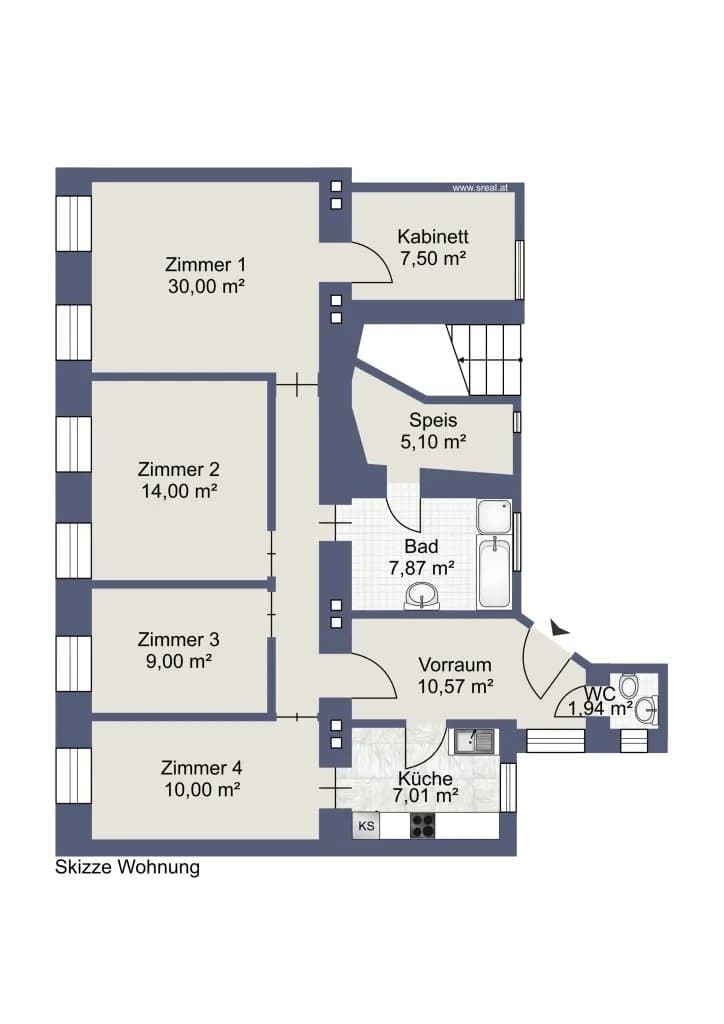 4-Zimmer-Wohnung kaufen in Wien – 102 m², € 350.000 – Bild 13 von 14