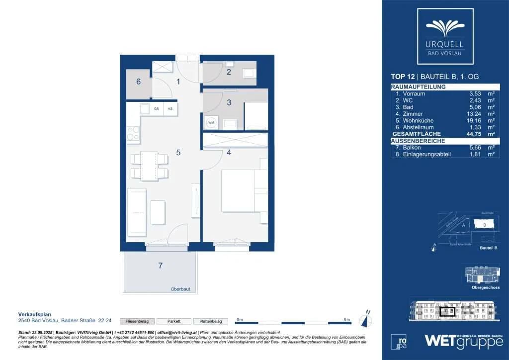 2-Zimmer-Wohnung kaufen in Baden – 44,73 m², € 279.000 – Bild 5 von 5