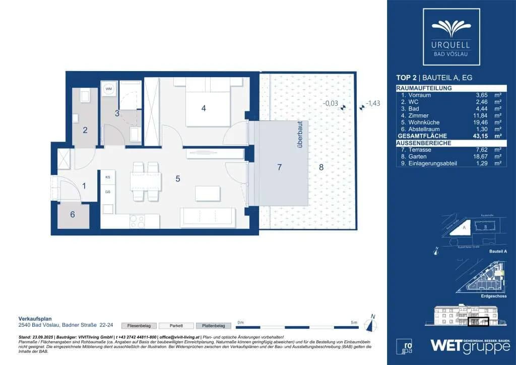 2-Zimmer-Wohnung kaufen in Baden – 43,26 m², € 239.000 – Bild 5 von 5