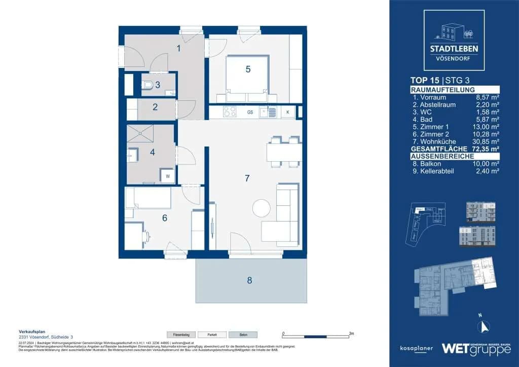 3-Zimmer-Wohnung kaufen in Mödling – 72,35 m², € 346.500 – Bild 7 von 7