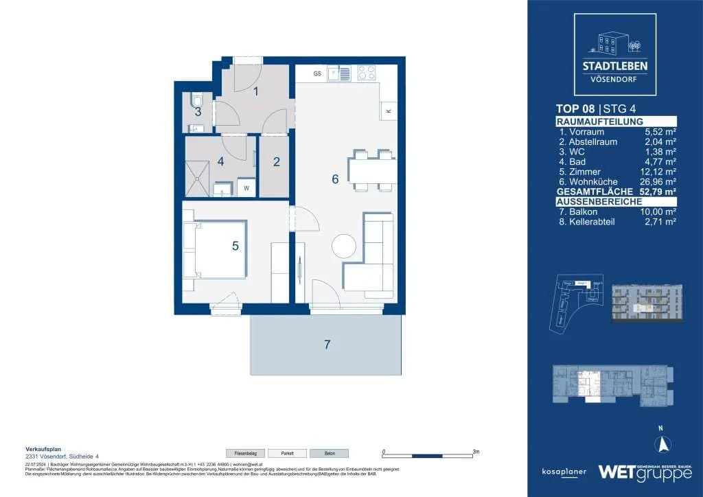 2-Zimmer-Wohnung kaufen in Mödling – 52,79 m², € 259.900 – Bild 7 von 7