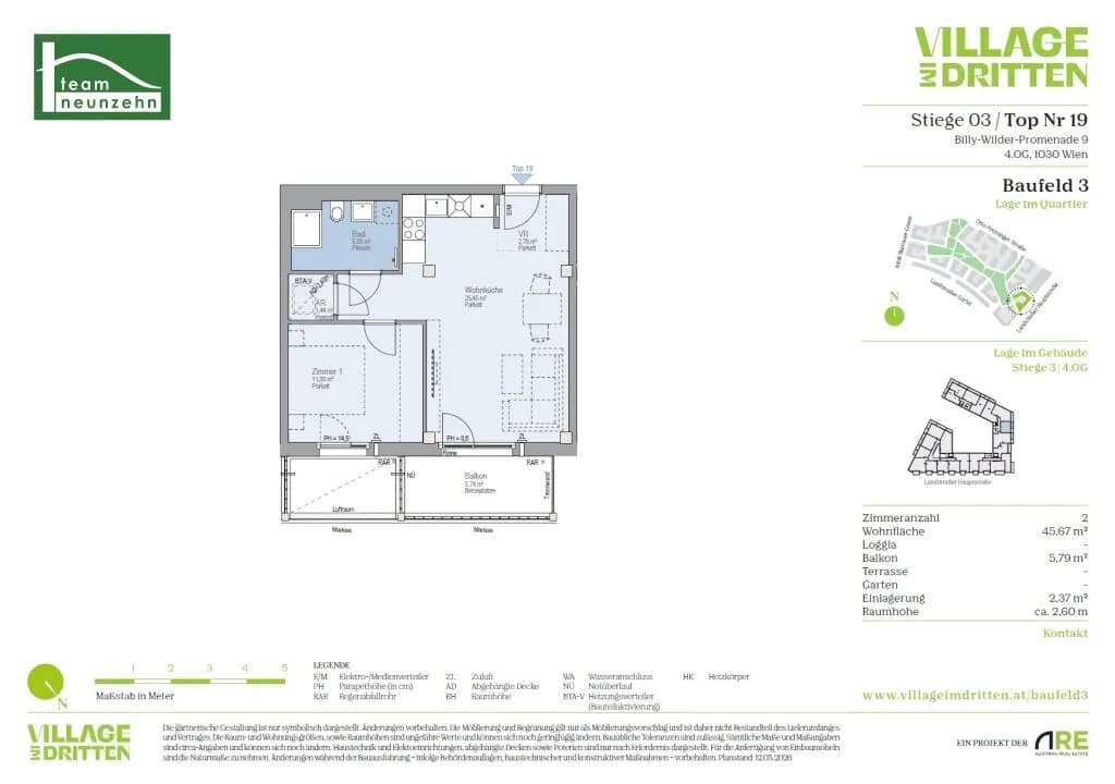 2-Zimmer-Wohnung mieten in Wien – 45,67 m², € 1.179 – Bild 20 von 20