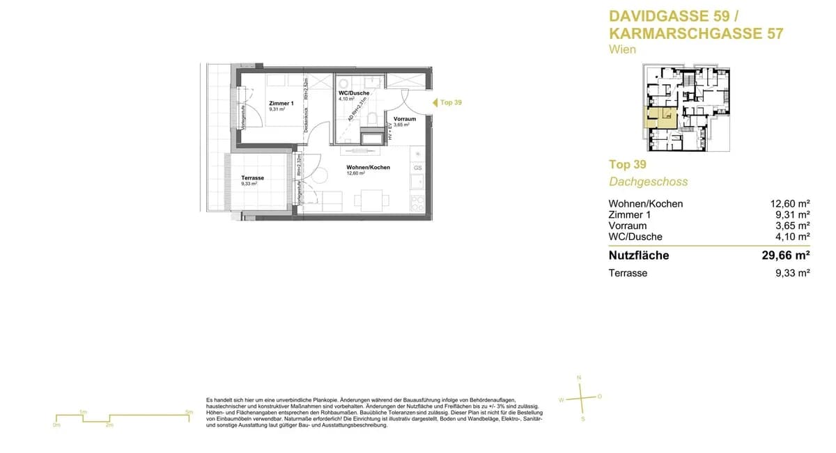 2-Zimmer-Wohnung kaufen in Wien – 29,66 m², € 269.900 – Bild 5 von 7