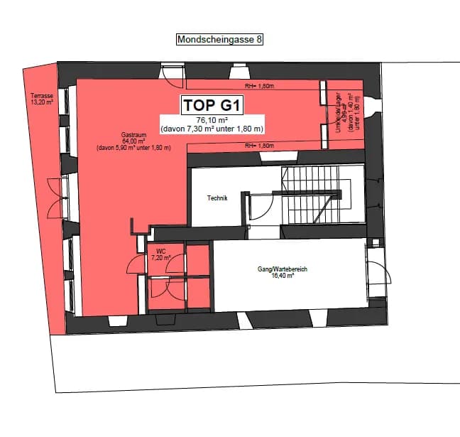 1-Zimmer-Gewerbeimmobilie mieten in Dornbirn – 76 m², € 1.708 – Bild 2 von 10