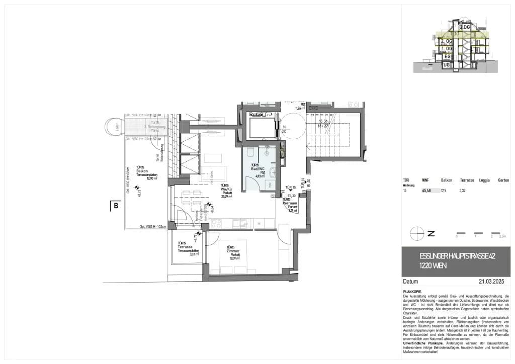 2-Zimmer-Wohnung kaufen in Wien – 45,48 m², € 249.000 – Bild 13 von 13