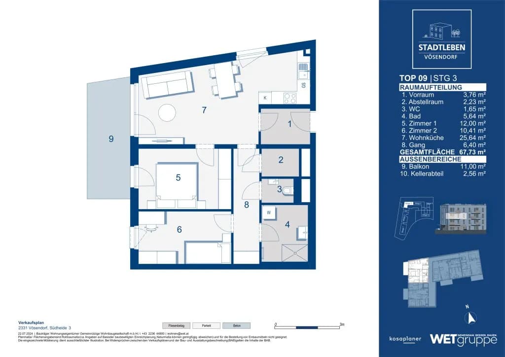 3-Zimmer-Wohnung kaufen in Mödling – 67,73 m², € 328.200 – Bild 7 von 7
