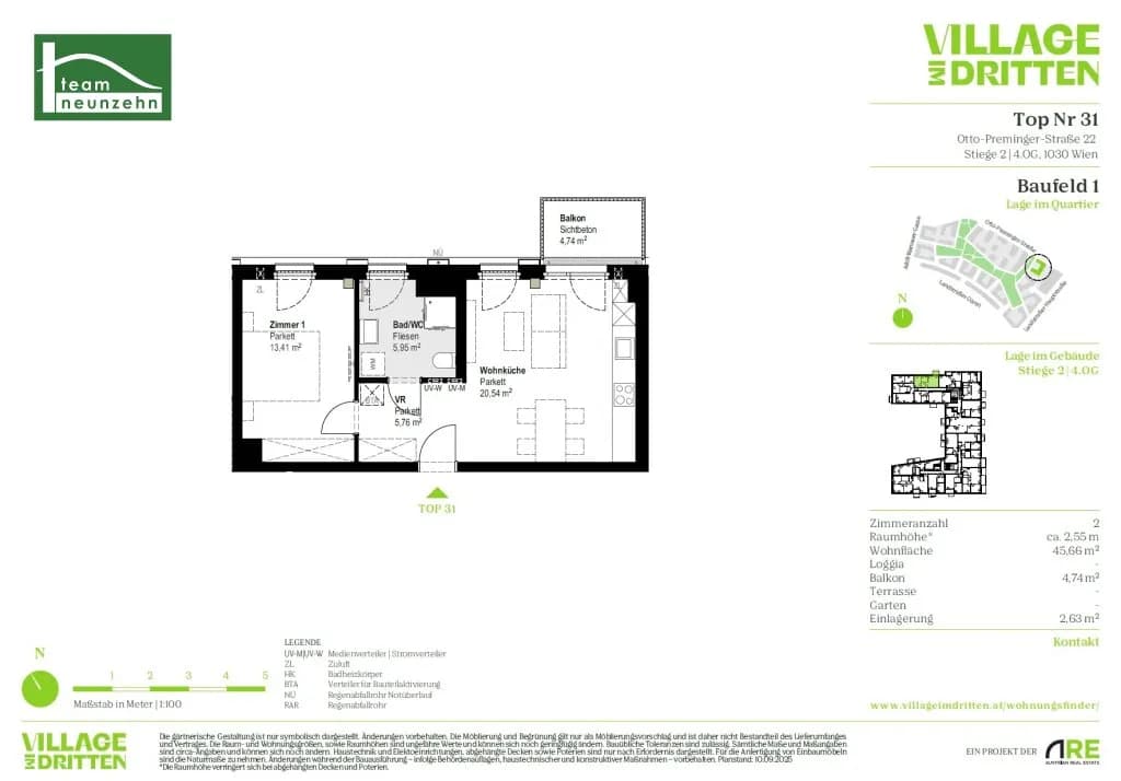 2-Zimmer-Wohnung mieten in Wien – 46,87 m², € 1.129 – Bild 29 von 29