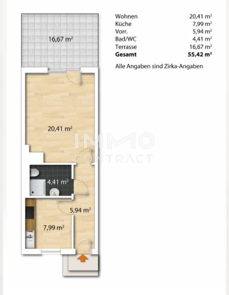 1-Zimmer-Wohnung mieten in Graz – 40 m², € 592 – Bild 7 von 7