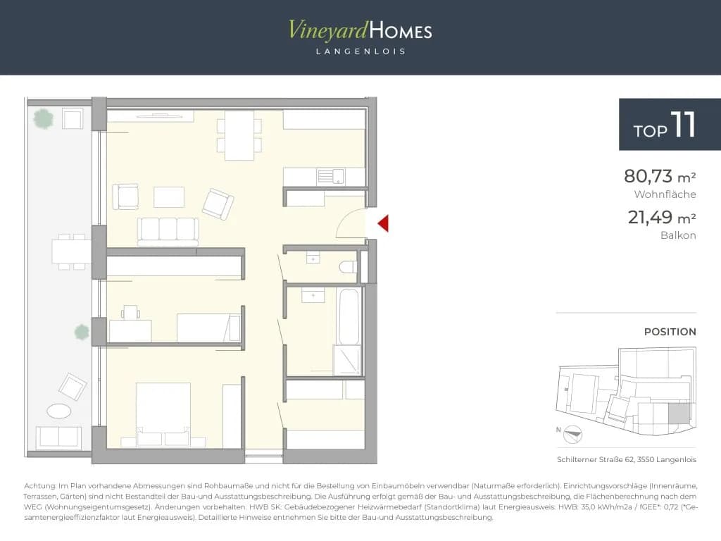 3-Zimmer-Wohnung kaufen in Krems Land – 80,73 m², € 366.300 – Bild 7 von 18