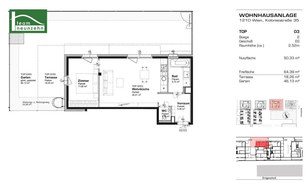 2-Zimmer-Wohnung mieten in Wien – 50,33 m², € 989 – Bild 22 von 22