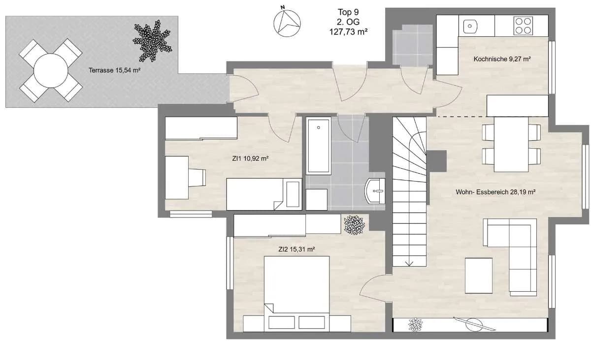 3-Zimmer-Wohnung mieten in Mödling – 127,73 m², € 2.484 – Bild 14 von 15