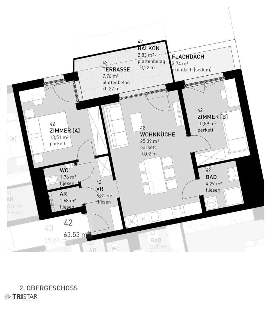 3-Zimmer-Wohnung kaufen in Wien – 63,53 m², € 408.000