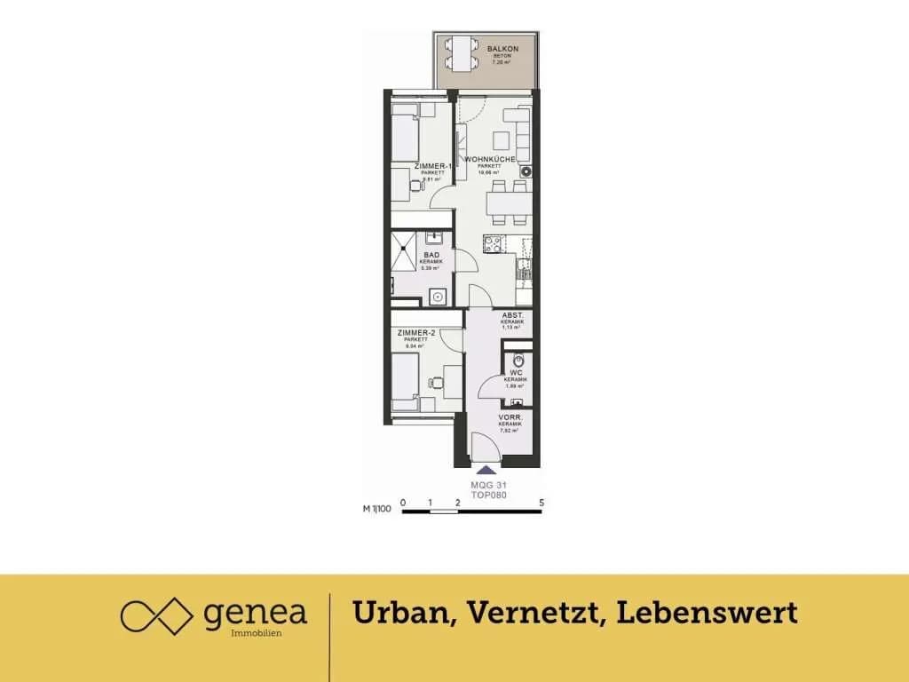 2-Zimmer-Wohnung mieten in Graz – 54,52 m², € 818 – Bild 2 von 28