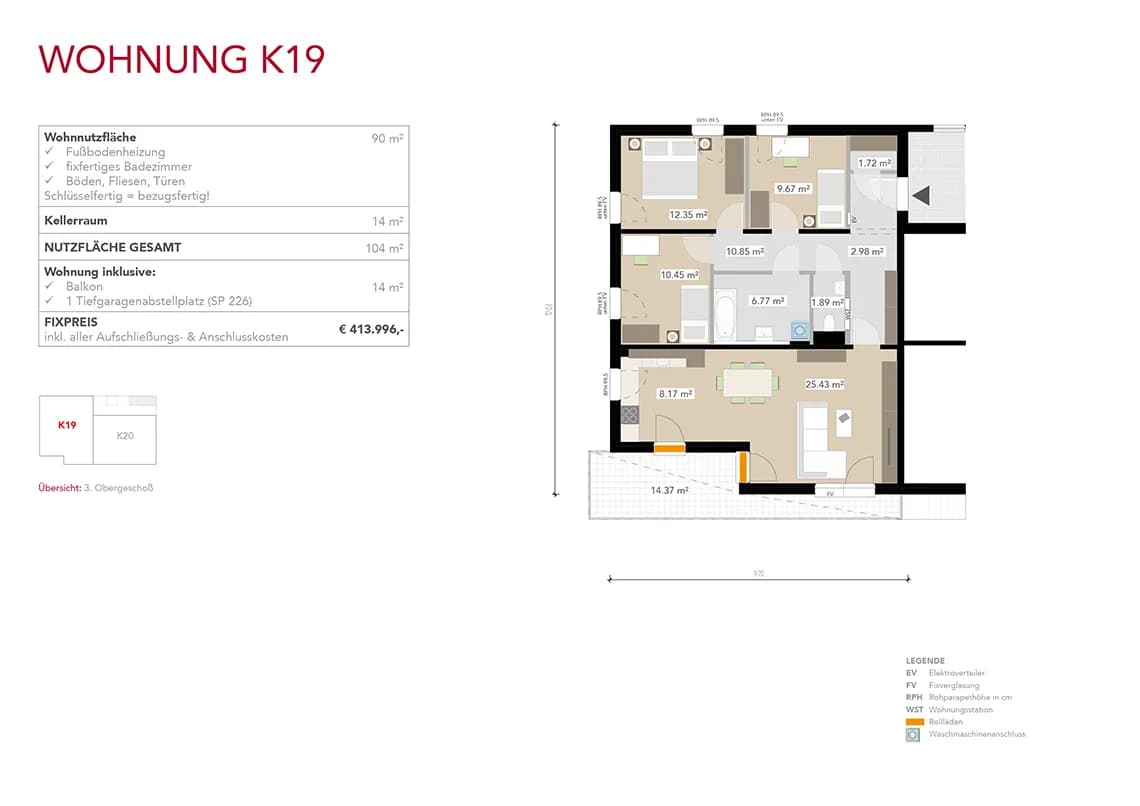 4-Zimmer-Wohnung kaufen in Graz – 90 m², € 413.996