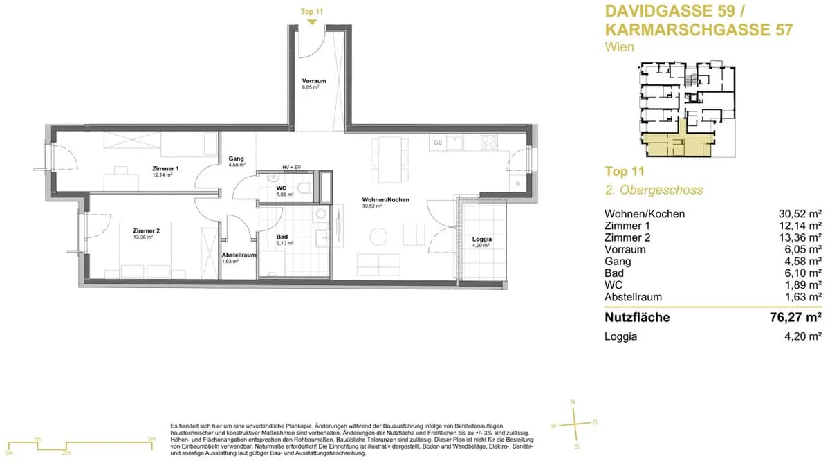 3-Zimmer-Wohnung kaufen in Wien – 76,27 m², € 393.575 – Bild 6 von 7