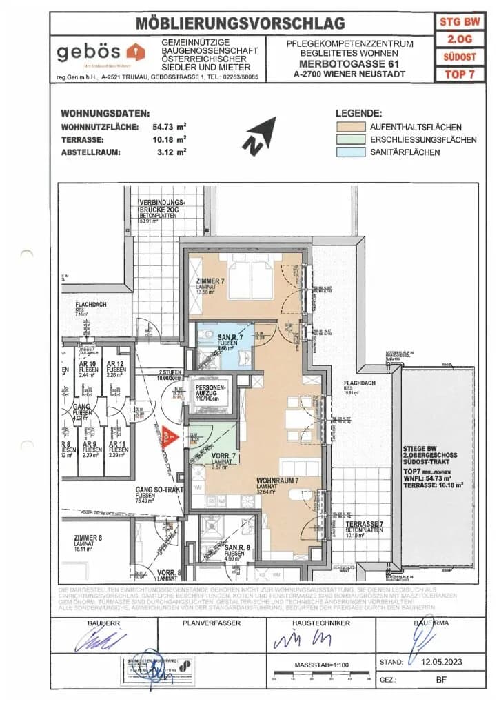 2-Zimmer-Wohnung mieten in Wiener Neustadt – 54,73 m², € 1.169 – Bild 15 von 16