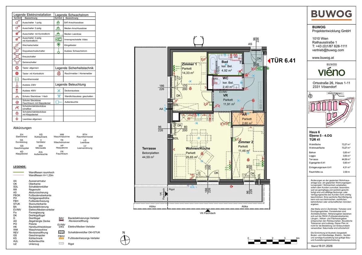 3-Zimmer-Wohnung mieten in Mödling – 73,27 m², € 1.547 – Bild 3 von 19