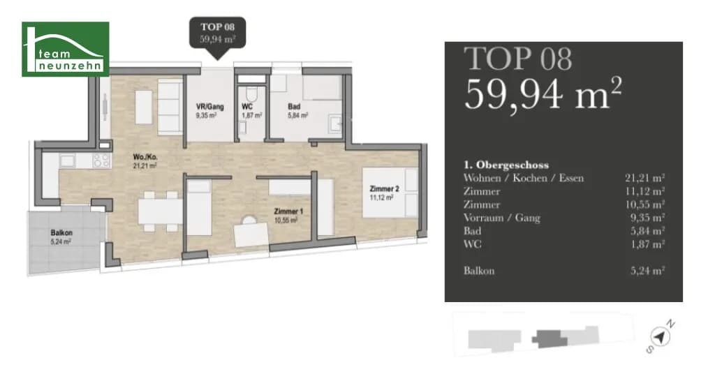 Immobilie kaufen in Graz – 59,7 m², € 329.720 – Bild 4 von 4