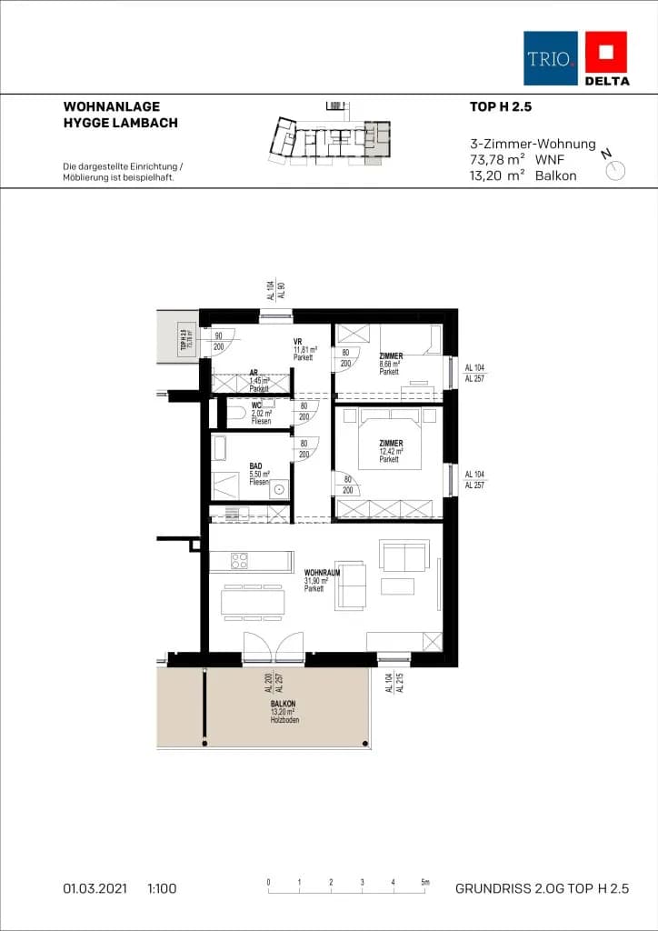 3-Zimmer-Wohnung kaufen in Wels-Land – 73,78 m², € 349.000 – Bild 20 von 21