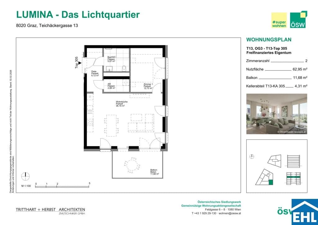 2-Zimmer-Wohnung kaufen in Graz – 63,13 m², € 299.000 – Bild 9 von 9