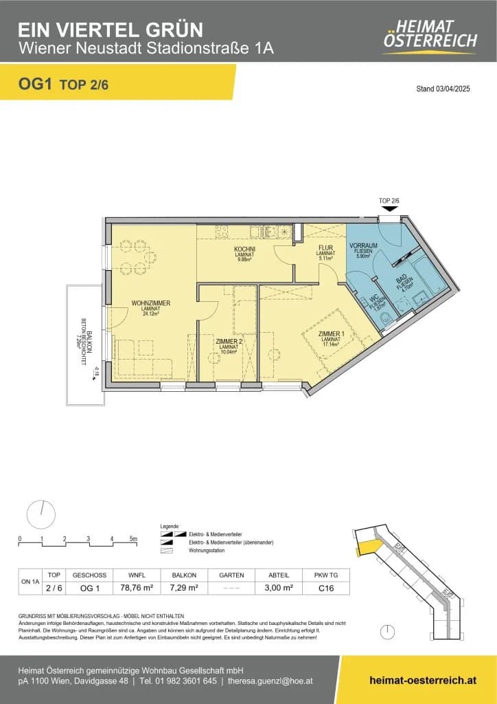 3-Zimmer-Wohnung mieten in Wiener Neustadt – 78,76 m², € 1.036 – Bild 30 von 36