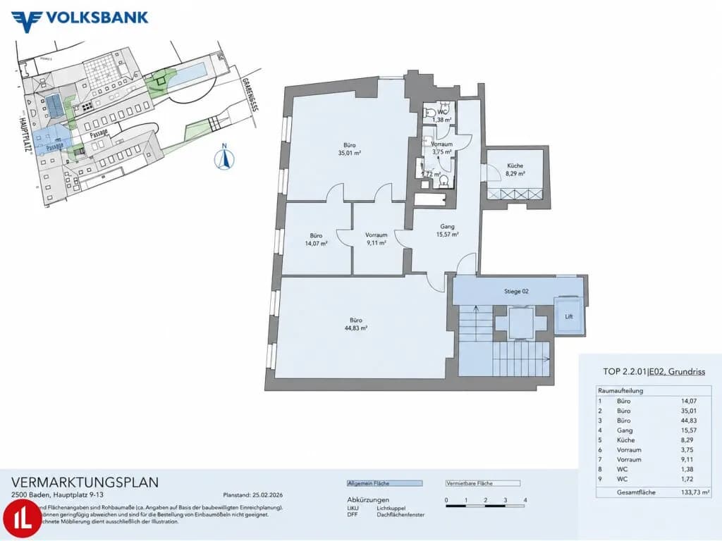 Gewerbeimmobilie mieten in Baden – 134 m², € 2.474 – Bild 2 von 2