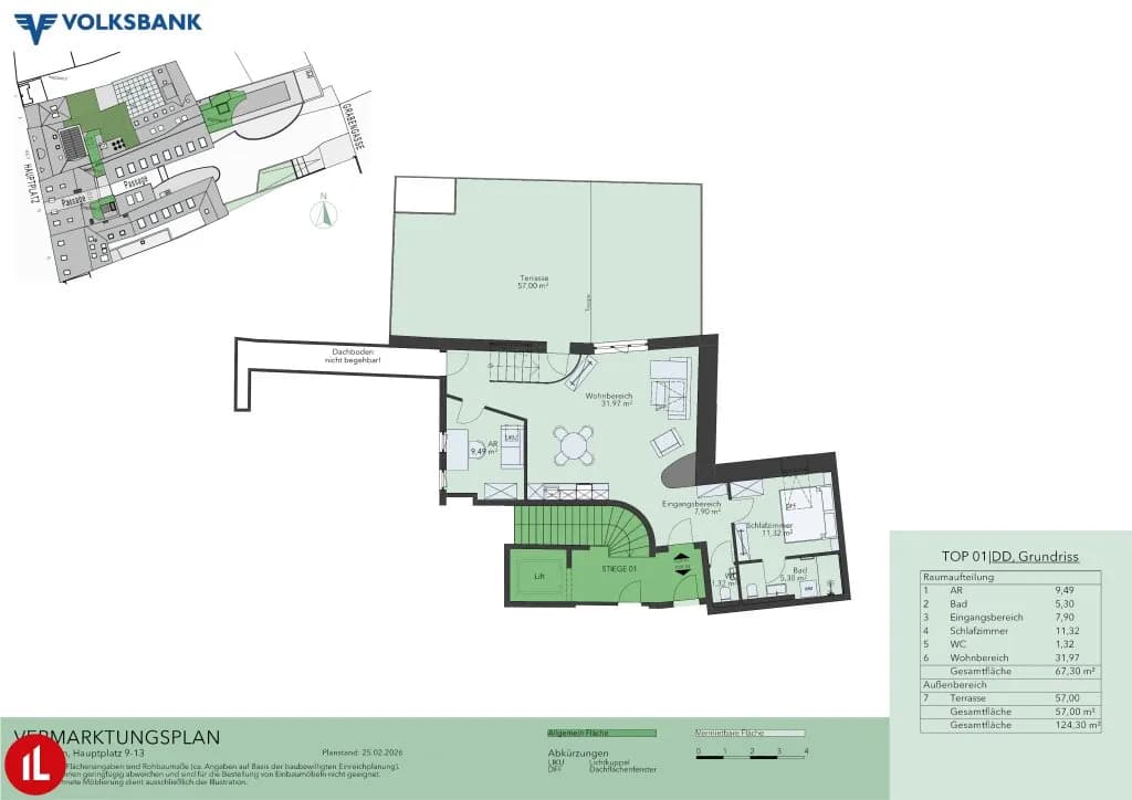 Immobilie mieten in Baden – 67,3 m², € 1.666 – Bild 2 von 2