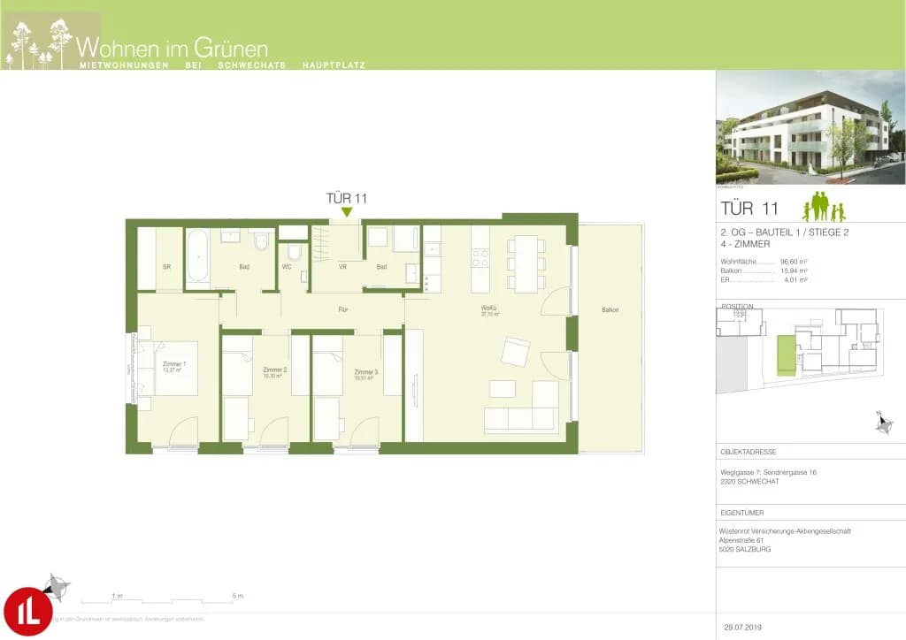4-Zimmer-Wohnung mieten in Bruck an der Leitha – 96,6 m², € 1.806 – Bild 3 von 3