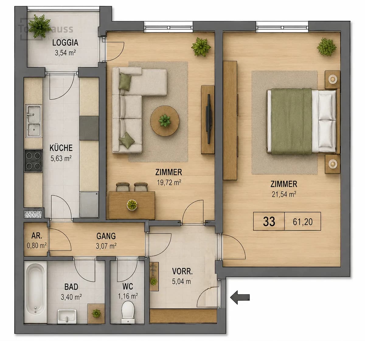 2-Zimmer-Wohnung kaufen in Wien – 61,2 m², € 229.000 – Bild 19 von 20