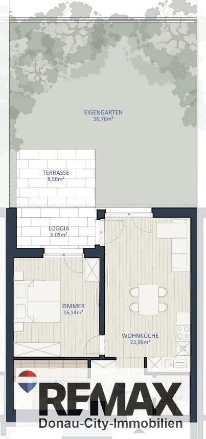 2-Zimmer-Wohnung kaufen in Tulln – 55,69 m², € 348.000 – Bild 2 von 8