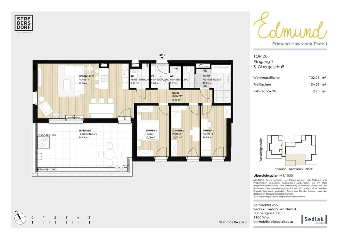 4-Zimmer-Wohnung kaufen in Wien – 102,08 m², € 749.500 – Bild 3 von 8