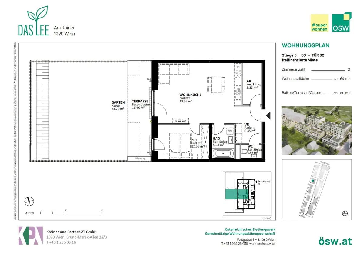 2-Zimmer-Wohnung mieten in Wien – 64,71 m², € 1.247 – Bild 2 von 5