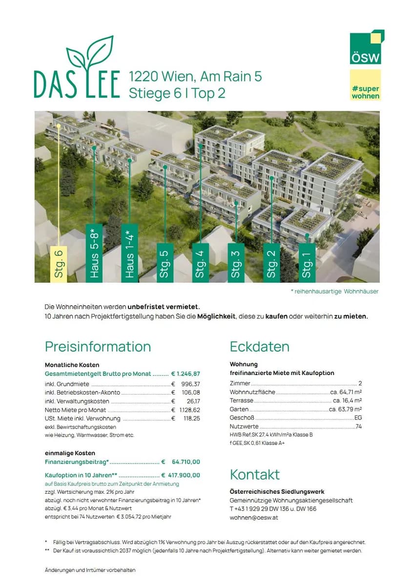 2-Zimmer-Wohnung mieten in Wien – 64,71 m², € 1.247 – Bild 3 von 5