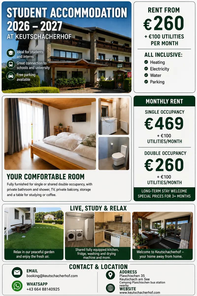 1-Zimmer-Wohnung mieten in Klagenfurt – 21 m², € 469 – Bild 1 von 8