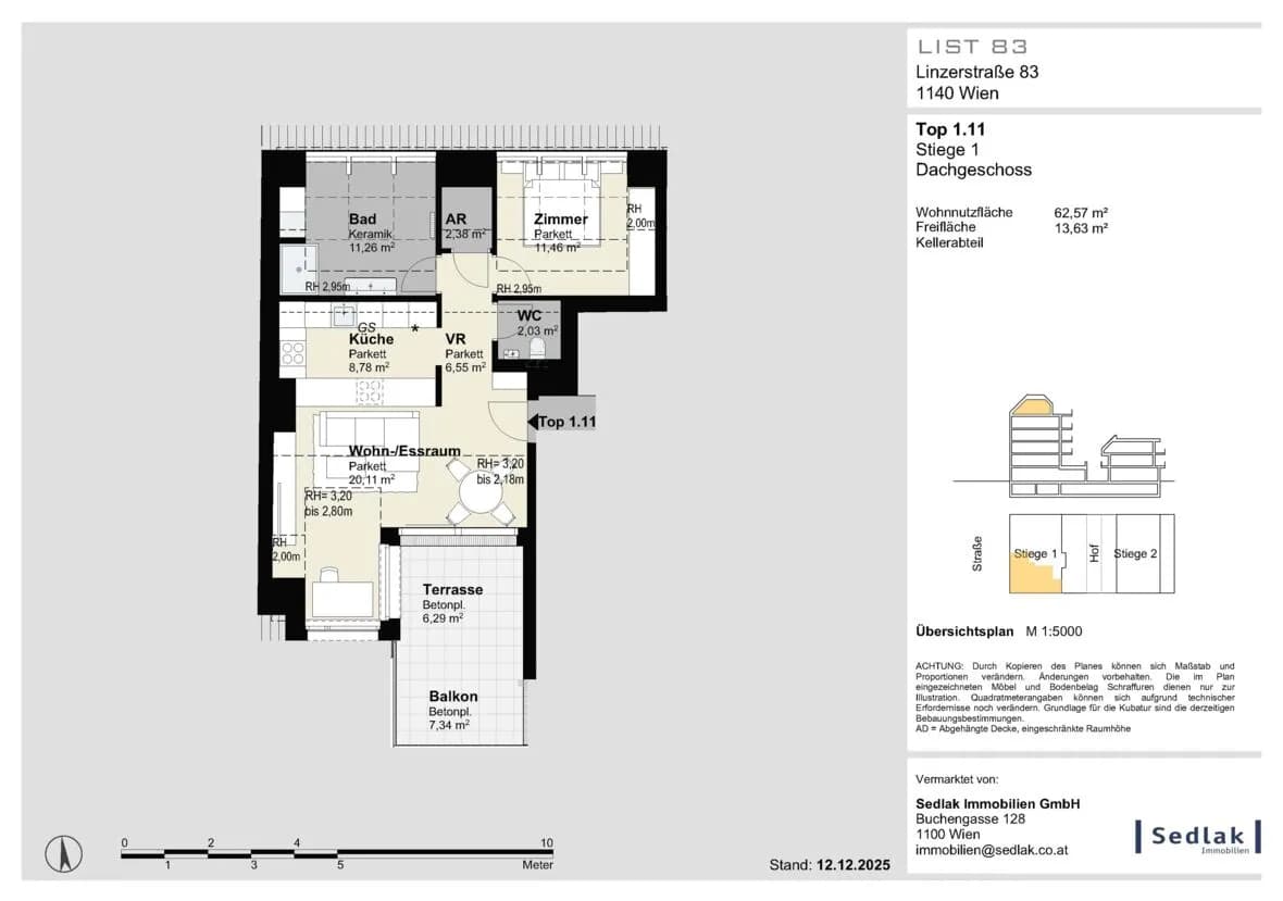 3-Zimmer-Wohnung kaufen in Wien – 62,57 m², € 465.000 – Bild 3 von 7