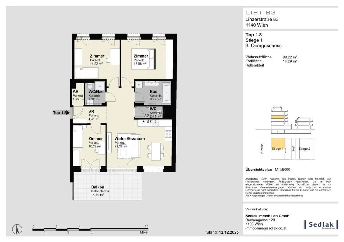 4-Zimmer-Wohnung kaufen in Wien – 88,22 m², € 649.000 – Bild 2 von 5